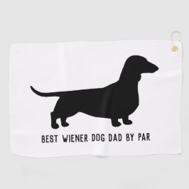 Toalla De Golf Dachshund Dog Silhouette Personalizado Textos