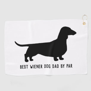 Toalla De Golf Dachshund Dog Silhouette Personalizado Textos