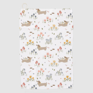 Toalla De Golf Dachshund Lover Weiner Dog Sausage Dog Wildflower