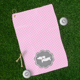 Toalla de golf Dachshund Pink Polka Dot para mamás