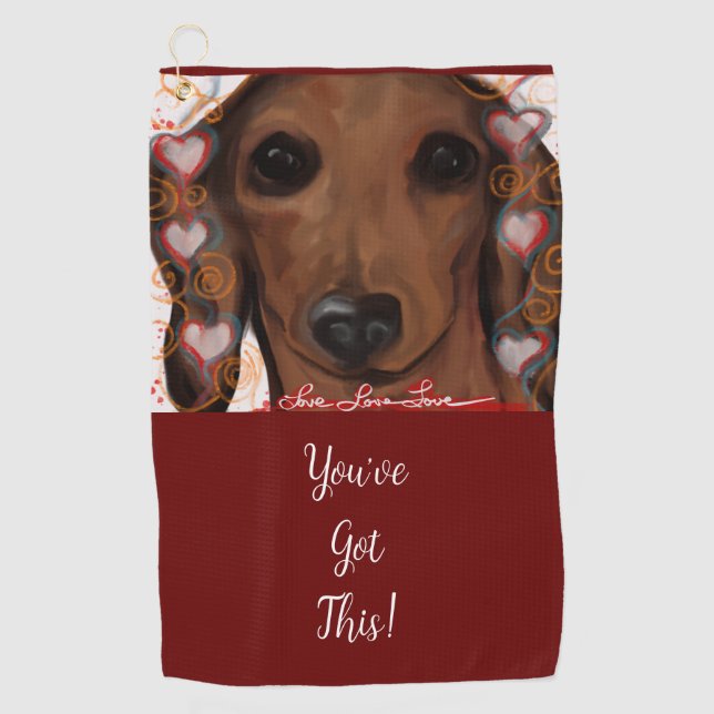 Toalla De Golf Dachshund Rojo (Anverso)