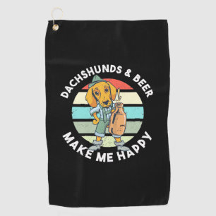 Toalla De Golf Dachshunds Y Cerveza Me Hacen Feliz