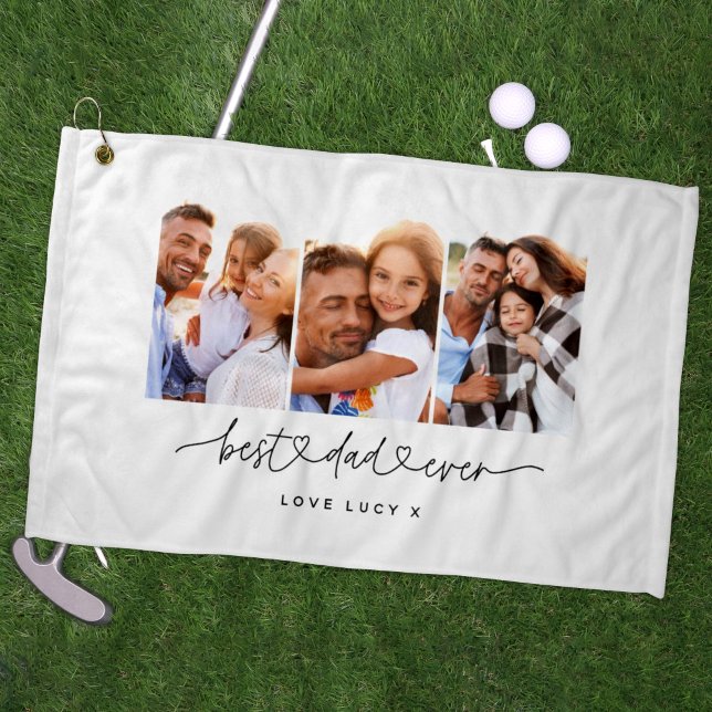 Toalla De Golf dad cute modern script multi photo gift  (Subido por el creador)