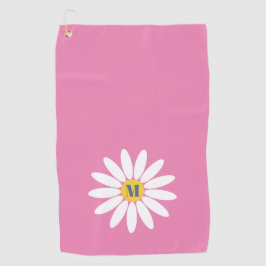Toalla De Golf Daisy con rosa inicial