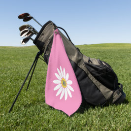 Toalla De Golf Daisy con rosa inicial