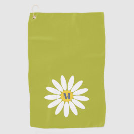 Toalla De Golf Daisy with Initial Lime Green