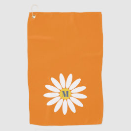 Toalla De Golf Daisy with Initial Orange