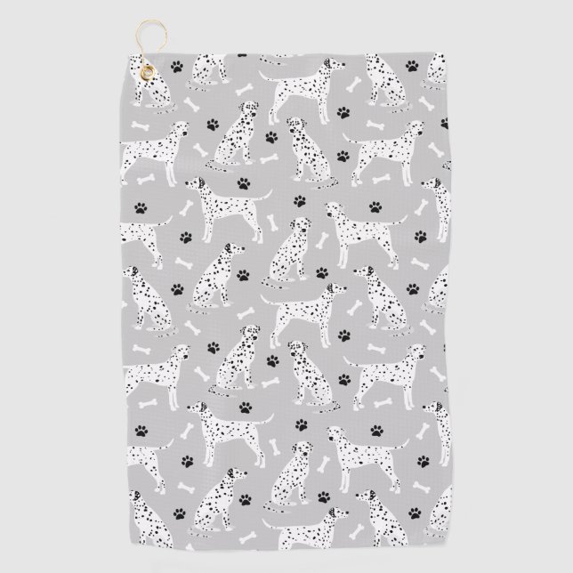Toalla De Golf Dalmatian Paws and Bones Golf Towel (Anverso)