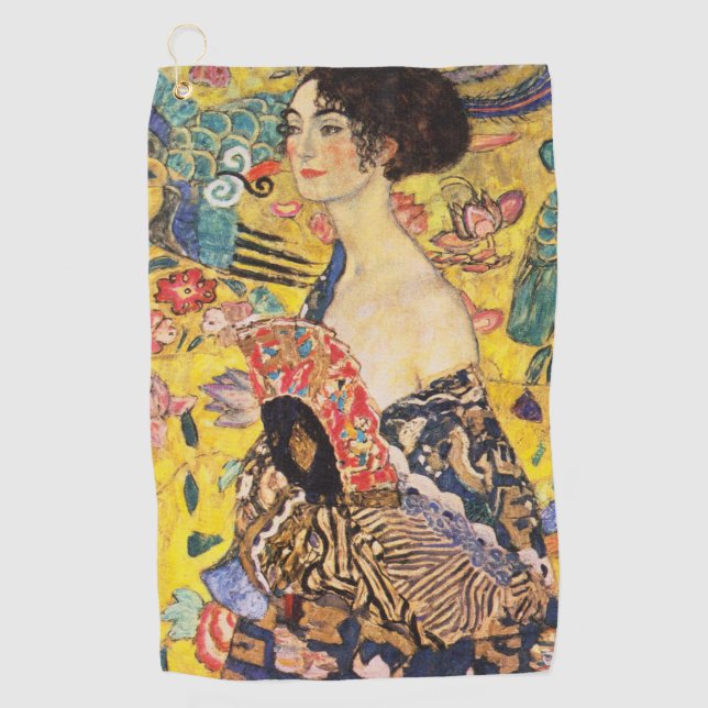 Toalla De Golf Dama con abanico de Gustav Klimt (Anverso)