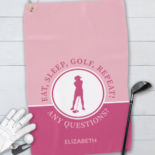 Toalla De Golf Dama de Golf Silueta Deporte Mujer Rosa Para Ella
