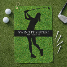Dama Golfista Silueta de Golf Verde Monograma