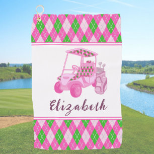 Toalla De Golf Damas personalizadas de un carrito de golf rosa di