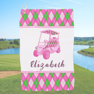 Toalla De Golf Damas personalizadas de un carrito de golf rosa di