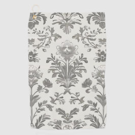 Toalla De Golf Damasceno Floral Victoriano Blanco Vintage