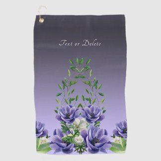 Toalla de golf de acuarela morada de flores