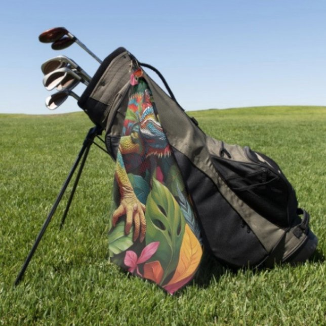 Toalla de golf de alta calidad con diseños persona (Colourful Lizard Golf Towel  poly blend D: 16" x 24". Grommet brass plated hook. Machine washable.)