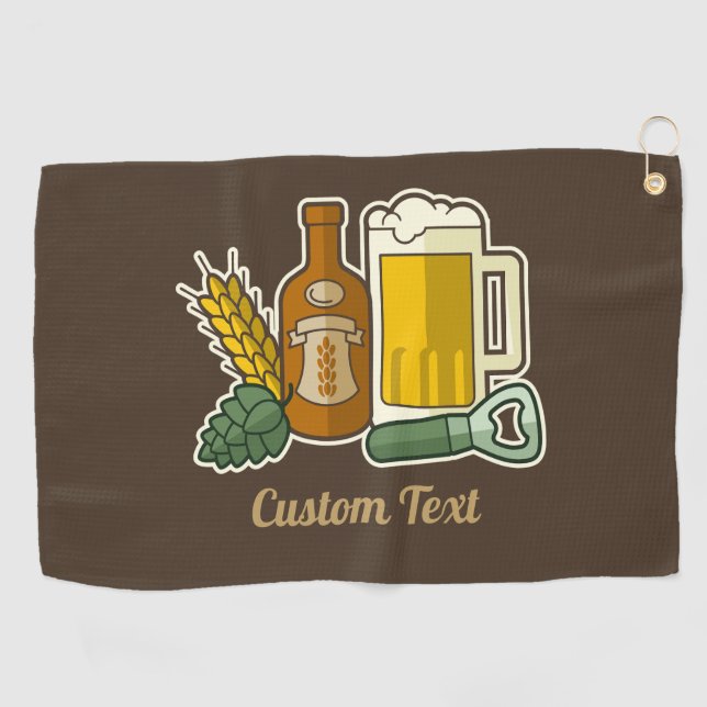 Toalla de golf de Beer Icons (Horizontal)