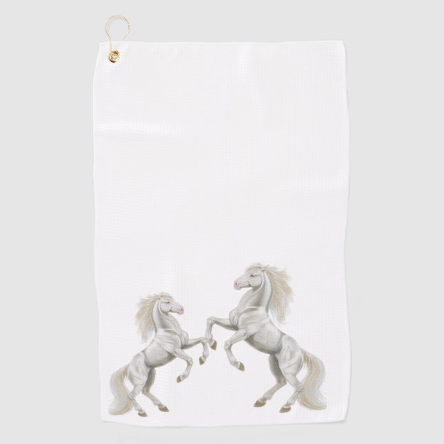 Toalla de golf de caballos blancos (Anverso)