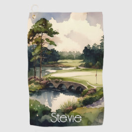 Toalla de golf de campo acuático artístico