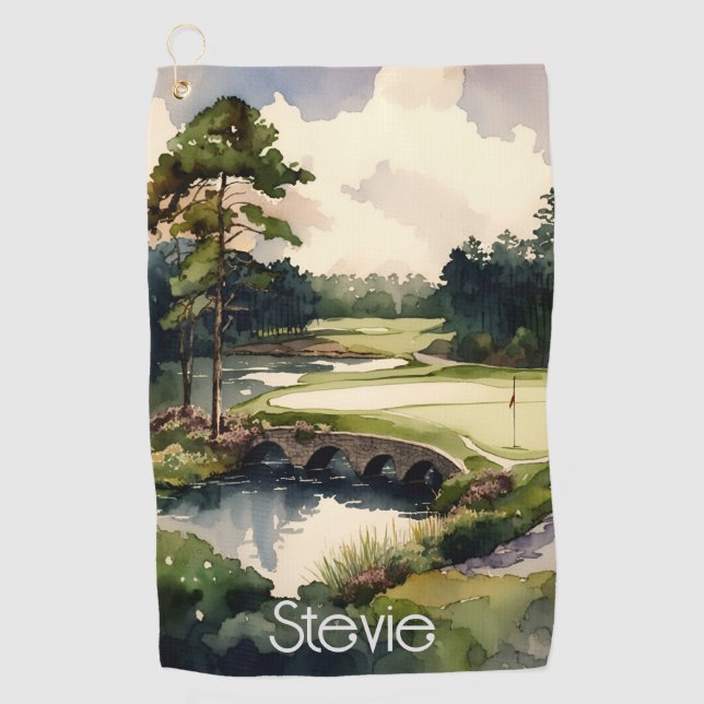 Toalla de golf de campo acuático artístico (Anverso)