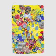 Toalla de golf de Copenhague Mashup en amarillo