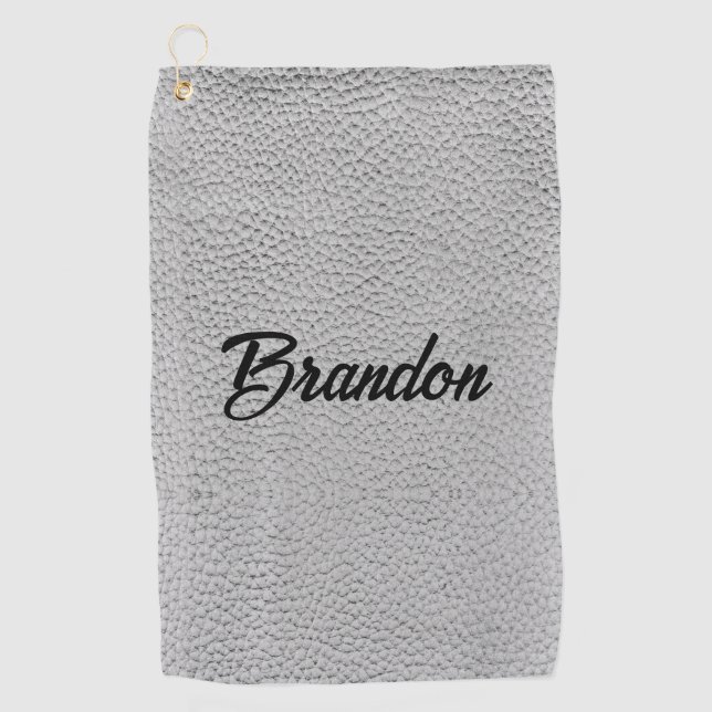 Toalla de golf de cuero blanco (Anverso)