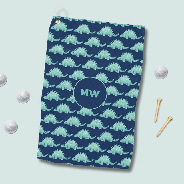 Toalla de golf de Dinosaur (Personalised  Dinosaur pattern golf towel.  Customize with your own name, initials or choice of text)