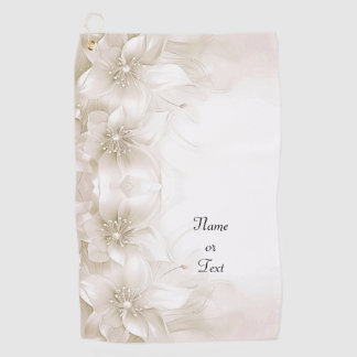 Toalla de golf de flores blancas marfil