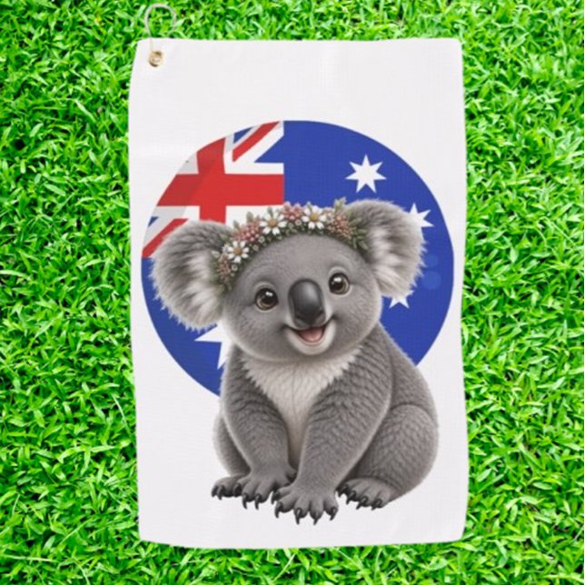 Toalla de golf de koala Un pequeño trozo de Austra (Swing happy with your Aussie Koala towel!)