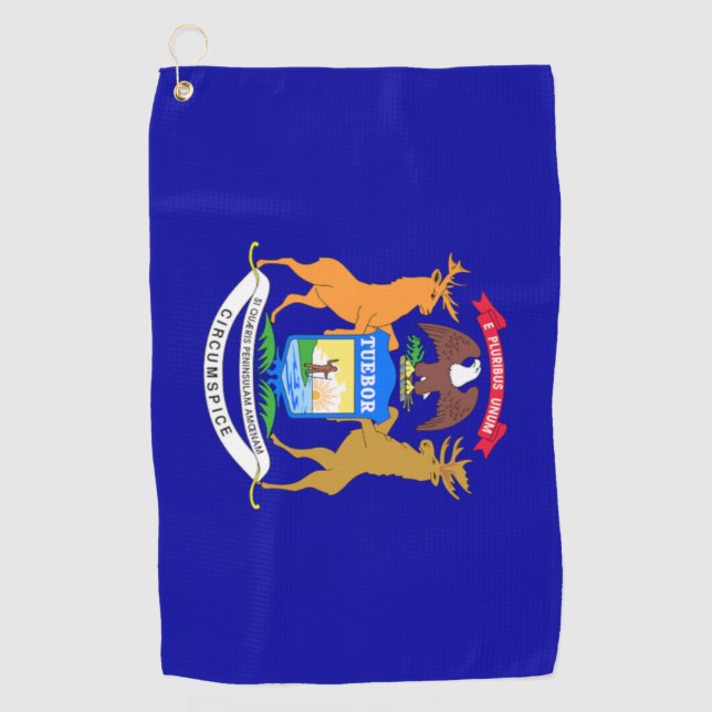 Toalla de golf de la bandera del estado de Michiga (Anverso)