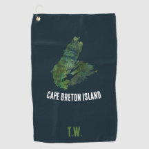 Toalla de golf de la isla de Breton - Iniciales Pe