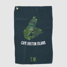 Toalla de golf de la isla de Breton - Iniciales Pe