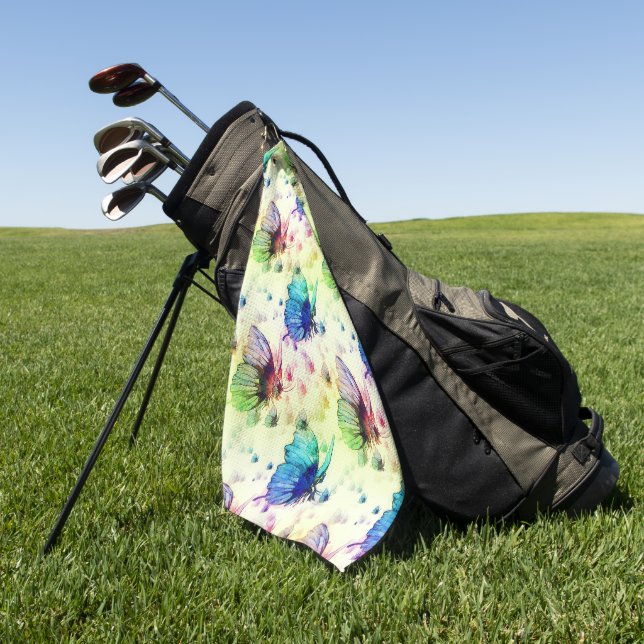 Toalla de golf de las mariposas acuáticas (Verde)