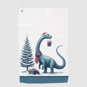 Toalla de golf de los Navidades de Brontosaurus