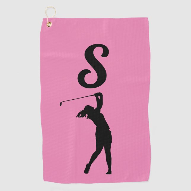 TOALLA DE GOLF DE MONOGRAM ROSA PARA ELLA (Anverso)