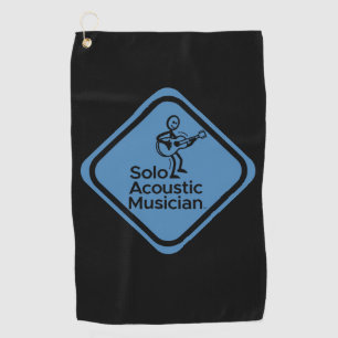 Toalla de golf de músico acústico solo azul