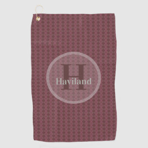 Toalla de golf de oliva monogramo con nombre e ini