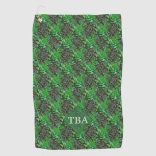Toalla de golf de patrón de entramado verde