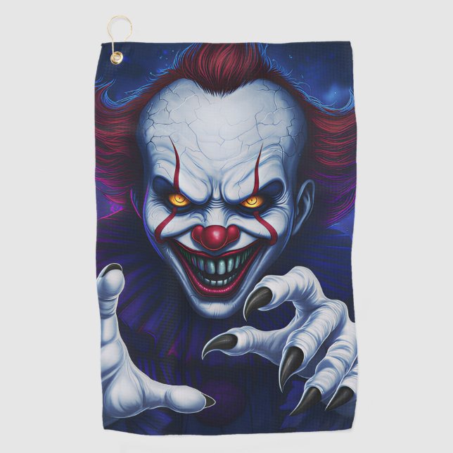 Toalla de golf de payaso aterrador (Anverso)