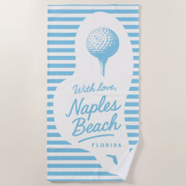Toalla de golf de playa de Nápoles con amor