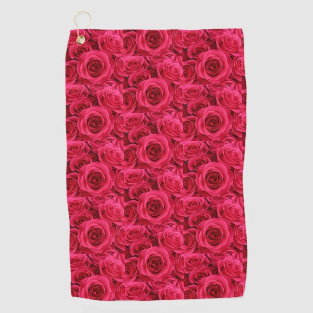 Toalla de golf de rosas rojas rojas (Anverso)