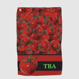 Toalla de golf de tomates monogramas personalizada