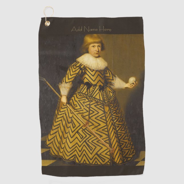 Toalla de golf de vintage personalizada (Anverso)