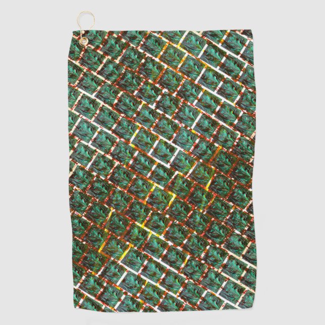 Toalla De Golf Debajo de la sucia y oxidada parrilla (Anverso)