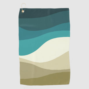 Toalla De Golf Decoración de las olas de estilo retro colorido