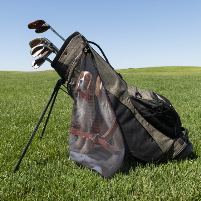 Toalla De Golf Decoración de los Navidades Cavalier King Snowy Sl (Verde)