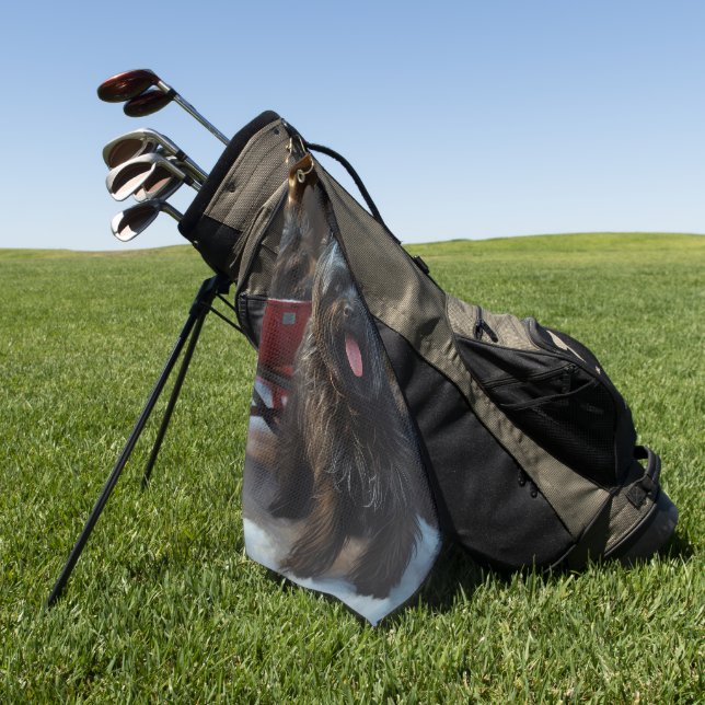 Toalla De Golf Decoración de los Navidades del Affenpinscher Snow (Verde)