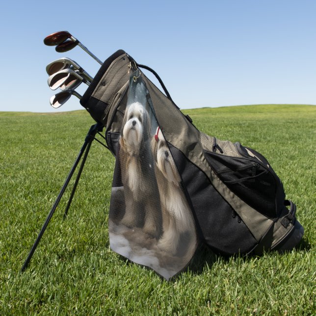 Toalla De Golf Decoración de los Navidades Malti tzu Snowy Sleigh (Verde)