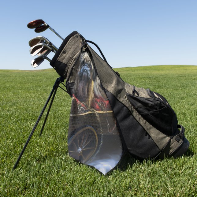 Toalla De Golf Decoración de los Navidades Pekingeses Snowy Sleig (Verde)