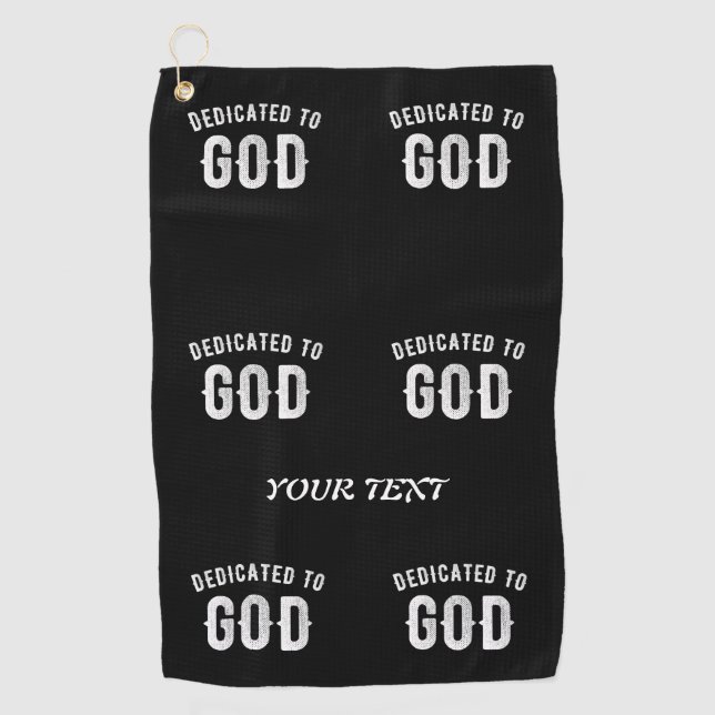 TOALLA DE GOLF DEDICADO A DIOS PERSONALIZABLE GUAY TEXTO BLANCO (Anverso)